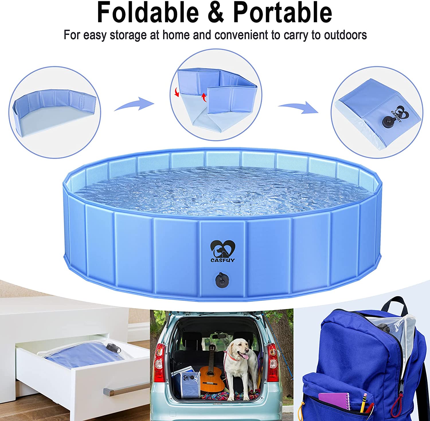 Casfuy Foldable Dog Pool