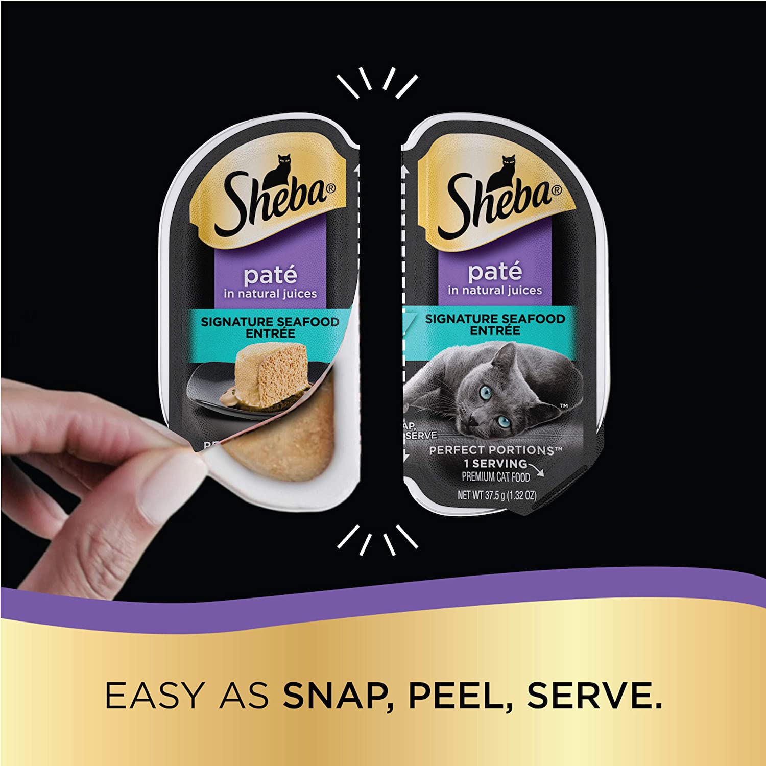 SHEBA Wet Cat Food Pate Variety Pack, Signature Seafood, Delicate Salmon and Tender Whitefish & Tuna Entrees,